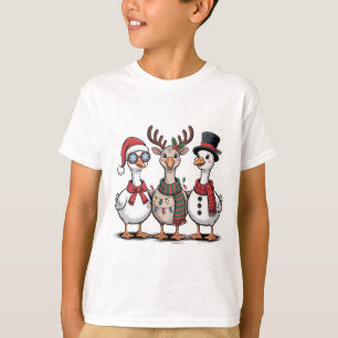 Goose Wearing Santa Hat Christmas Goose Lovers T-Shirt
