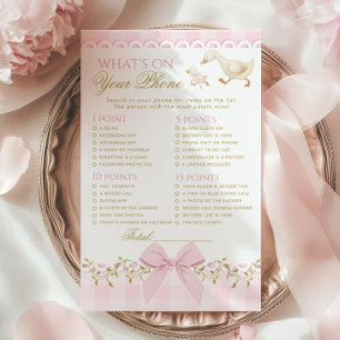 Goose Whats on your Phone Pink Gingham game