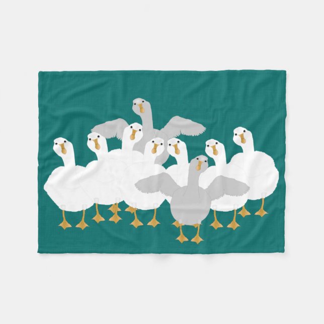 Goose Who Fleece Blanket (Front (Horizontal))