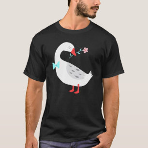 Goose With Flower Bird Women Or Girls T-Shirt