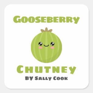 Gooseberry chutney square sticker