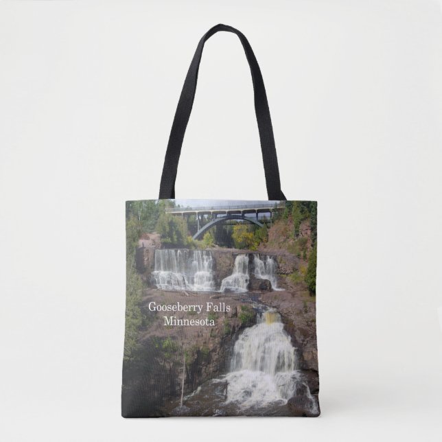 Gooseberry Falls all over tote bag (Front)