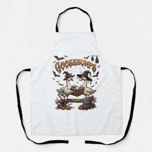 Goosebumps Halloween Geese Witch Hats Magic Book_1 Apron
