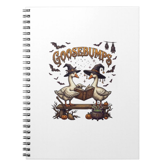 Goosebumps Halloween Geese Witch Hats Magic Book_1 Notebook (Front)