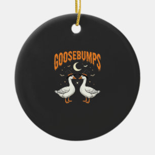 Goosebumps Halloween Witch Geese Vector Design Ceramic Ornament