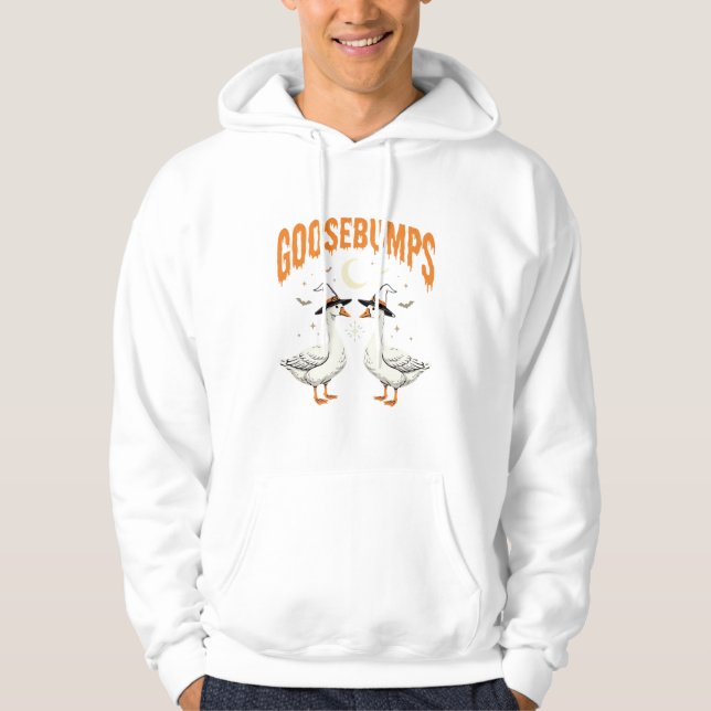Goosebumps Halloween Witch Geese Vector Design Hoodie (Front)