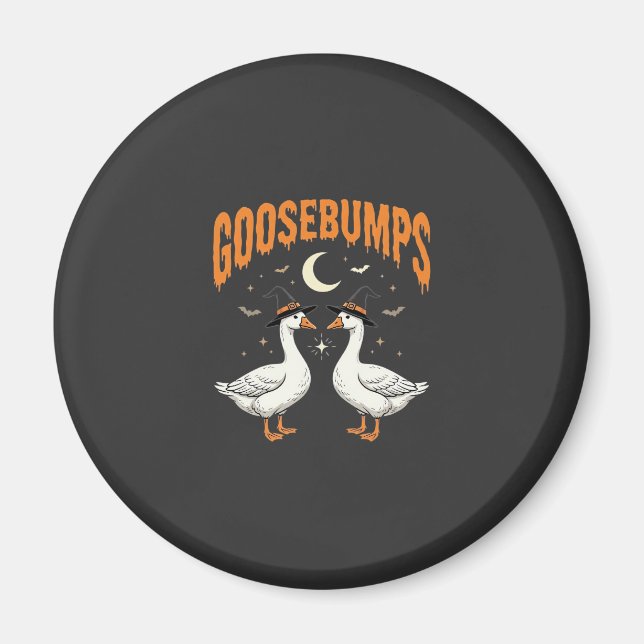 Goosebumps Halloween Witch Geese Vector Design Magnet (Front)