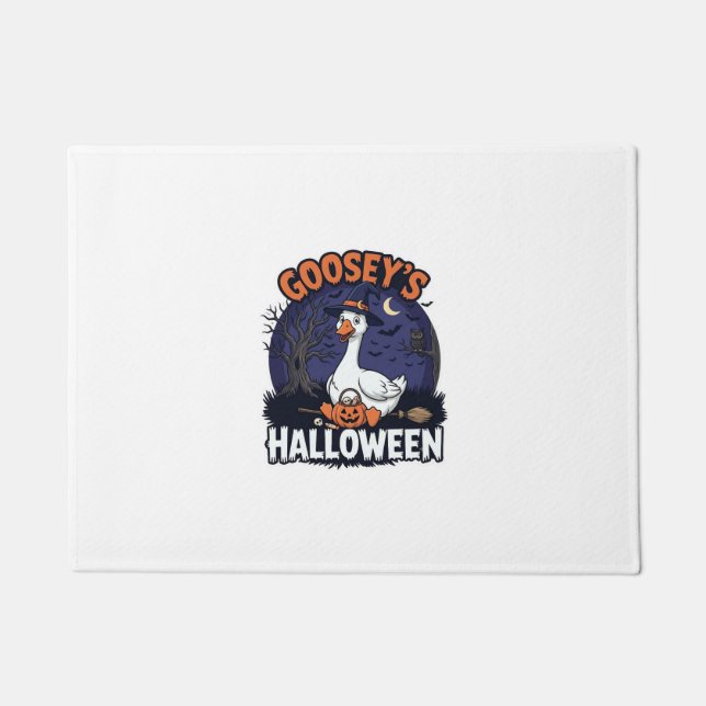 Gooseys Halloween Goose Witch Hat Pumpkin_1 Doormat (Front)