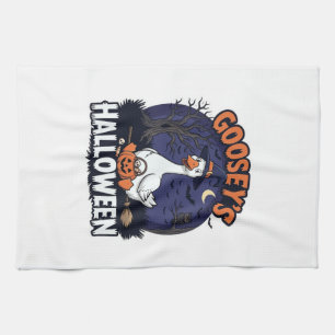 Gooseys Halloween Goose Witch Hat Pumpkin_1 Kitchen Towel