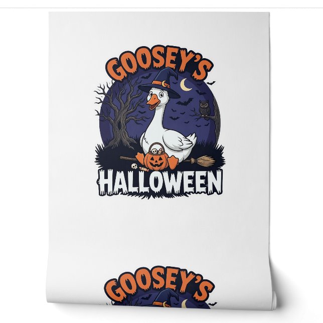 Gooseys Halloween Goose Witch Hat Pumpkin_1 Wallpaper (Unrolling)