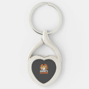 Gooseys Halloween Witch Goose Retro Cartoon Design Keychain