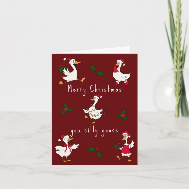 Goosmas  Silly Christmas Goose Funny Holiday Card (Front)