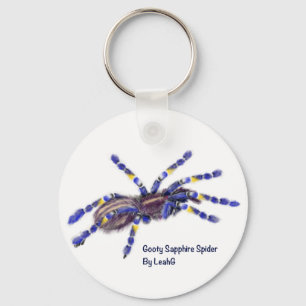 Gooty Sapphire Tarantula Spider Personalized Keychain