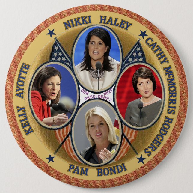 GOP Candidates for President 2016 6 Inch Round Button (Front)