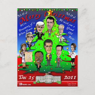 GOP Christmas Tree Holiday Postcard
