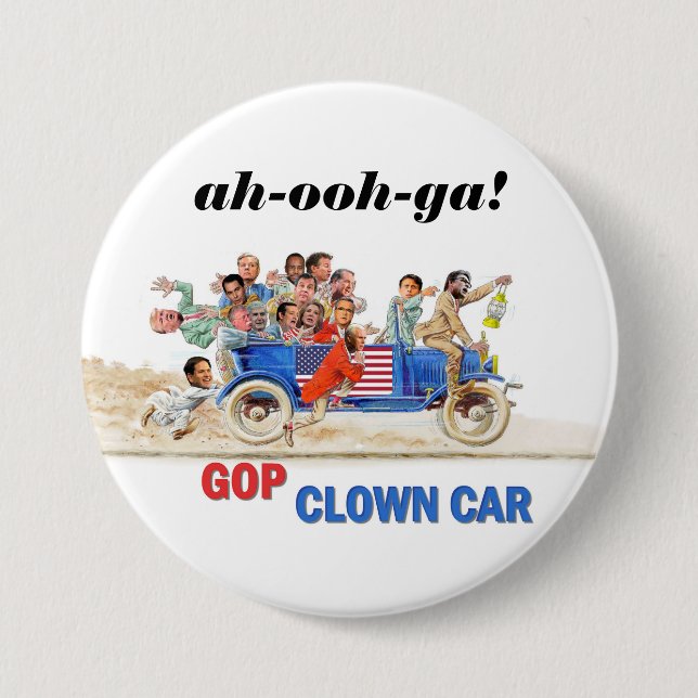 GOP Clown Car 3 Inch Round Button (Front)