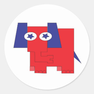 GOP Elephant Classic Round Sticker
