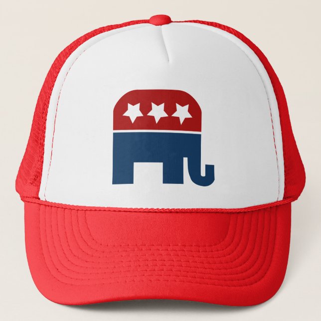 GOP elephant Logo republican design Trucker Hat (Front)