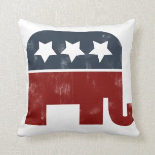 GOP elephant logo Throw Pillow