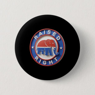 Gop Elephant Marches Proudly Raised Right Legacy 2 Inch Round Button