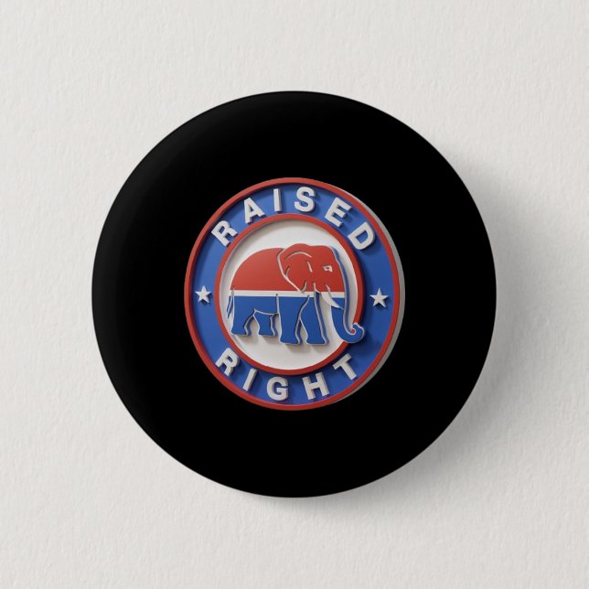 Gop Elephant Marches Proudly Raised Right Legacy  2 Inch Round Button (Front)
