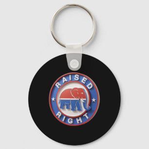 Gop Elephant Marches Proudly Raised Right Legacy Keychain