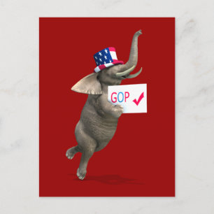 GOP Elephant Postcard