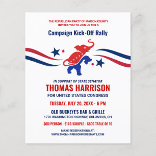 GOP Fundraising Campaign Kickoff Budget Flyer