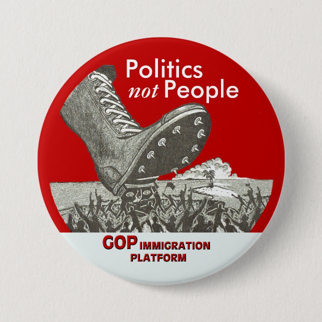GOP Immigration Platform 3 Inch Round Button (Front)