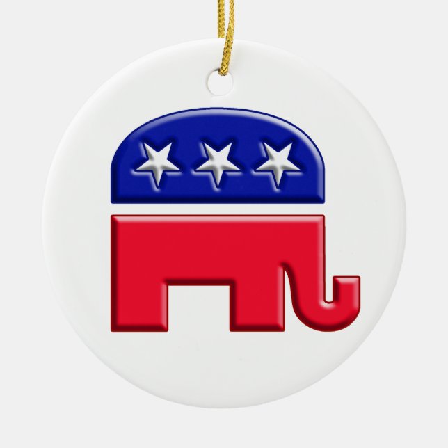 GOP Logo Elephant Ceramic Ornament (Front)