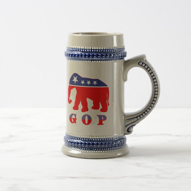 GOP - Red, White & Blue Elephant Beer Stein (Right)