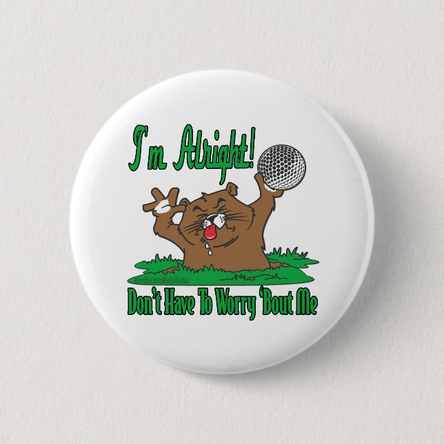 Gopher and the Golfball 2 Inch Round Button (Front)