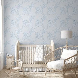 Gopher Blue Line Art Baby Room Wallpaper