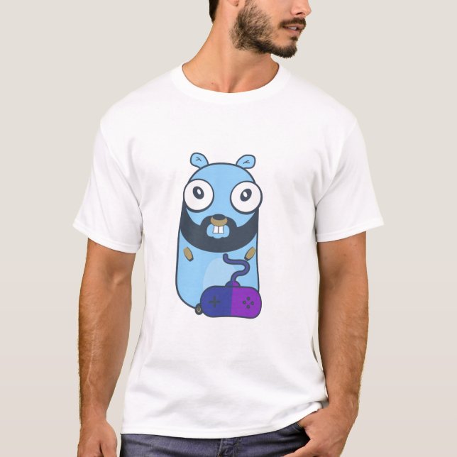 Gopher gamer. Golang T-Shirt (Front)