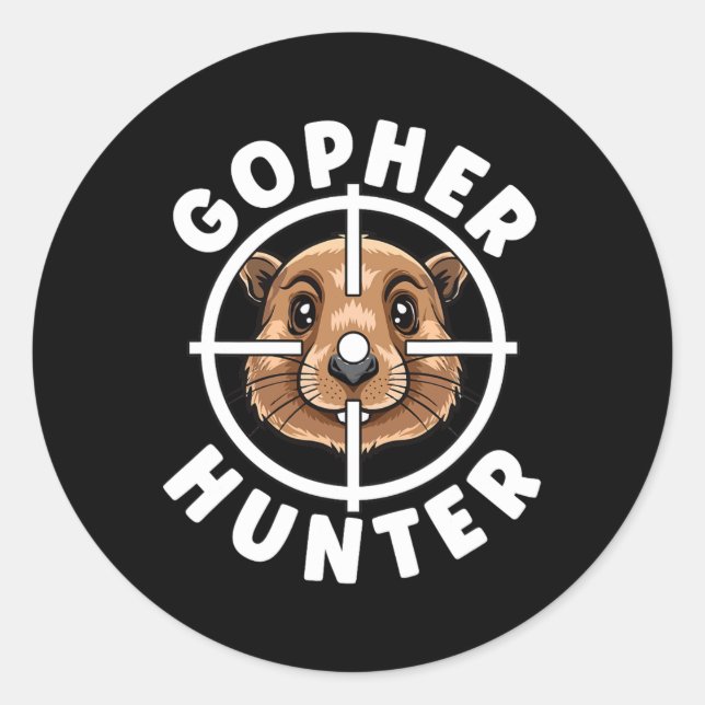 Gopher Hunter Crosshairs Trap Hunting  Classic Round Sticker (Front)