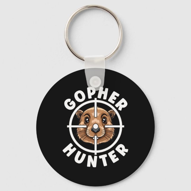 Gopher Hunter Crosshairs Trap Hunting  Keychain (Front)