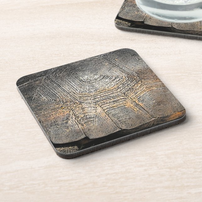 Gopher Tortoise Shell Design Coaster (Left Side)