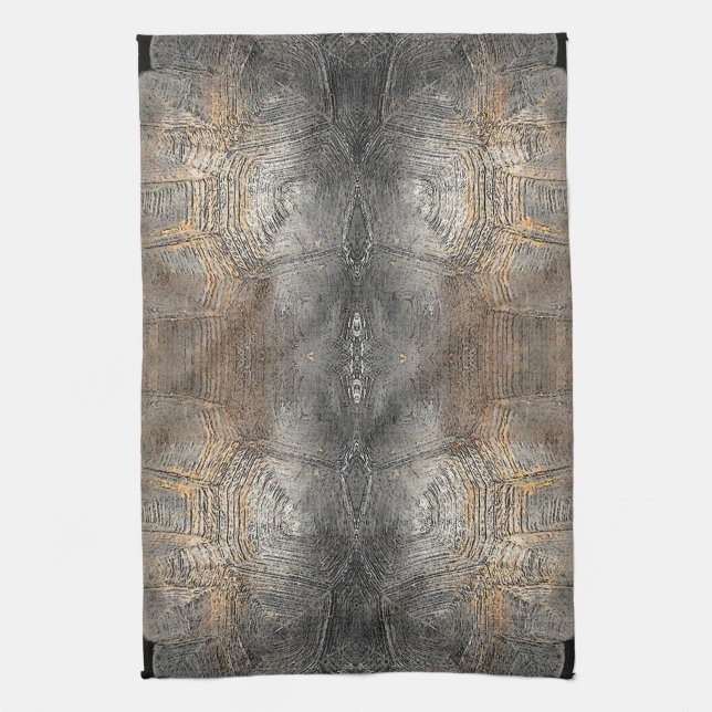 Gopher Tortoise Shell Pattern Kitchen Towel (Vertical)