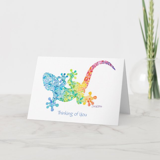 Gordie the Gecko Greeting Card by Sue Weidlich (Front)