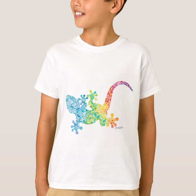 Gordie the Gecko kids T-shirt by Sue Weidlich (Front)