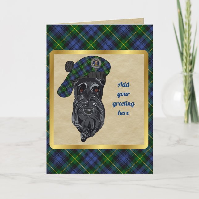 Gordon Badge & Tartan Personalized Card (Front)