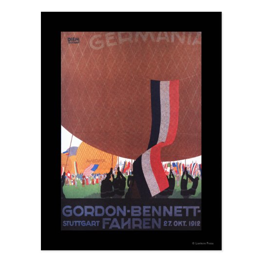 Gordon Bennett Hot-Air Balloon Race Postcard