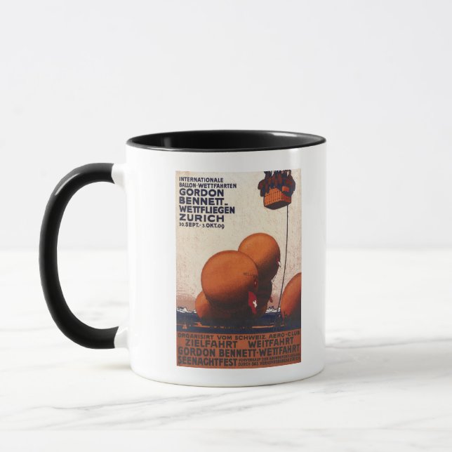 Gordon Bennett Hot-Air Balloon Race Poster Mug (Left)