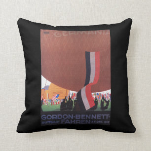 Gordon Bennett Hot-Air Balloon Race Throw Pillow