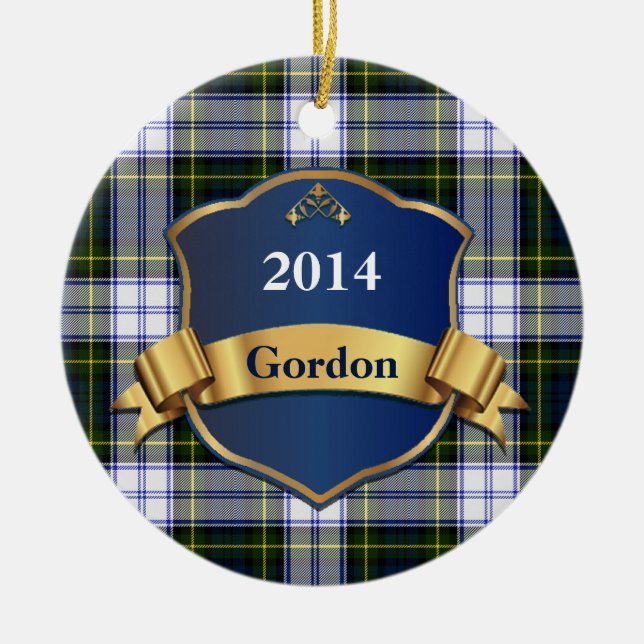 Gordon Dress Tartan Plaid Custom ornament (Front)