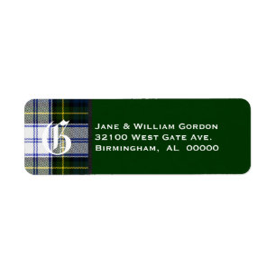 Gordon Dress Tartan Plaid Monogram Address Labels