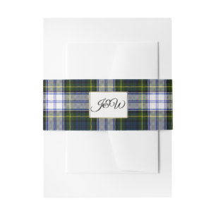 Gordon Dress Tartan Wedding Belly Band Invitation Belly Band