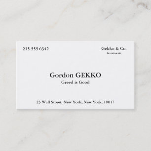 Gordon Gekko Business Cards