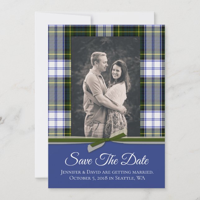 Gordon Robe Plaid Wedding Enregistrer la carte de  (Devant)