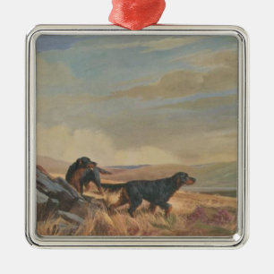 gordon setter antique print Christmas ornament